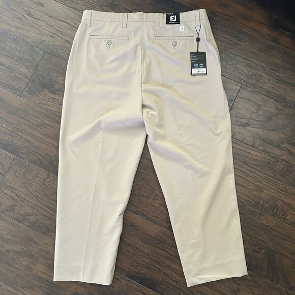 FJ FootJoy Perf Pant Chino Golf Khaki Brown Stretch 36x32 Performance NWT - Picture 7 of 8